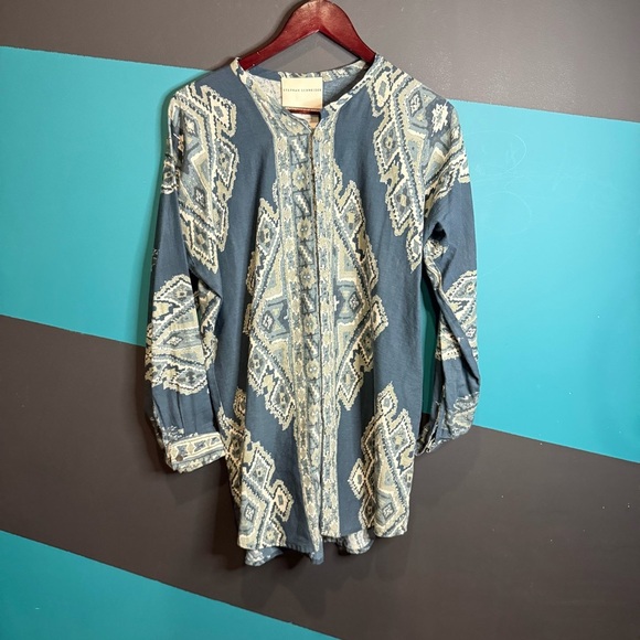 Blue Patterned Women's Tunic - Picture 2 of 12